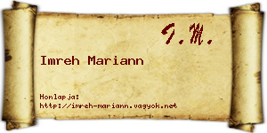 Imreh Mariann névjegykártya