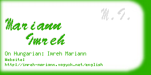 mariann imreh business card